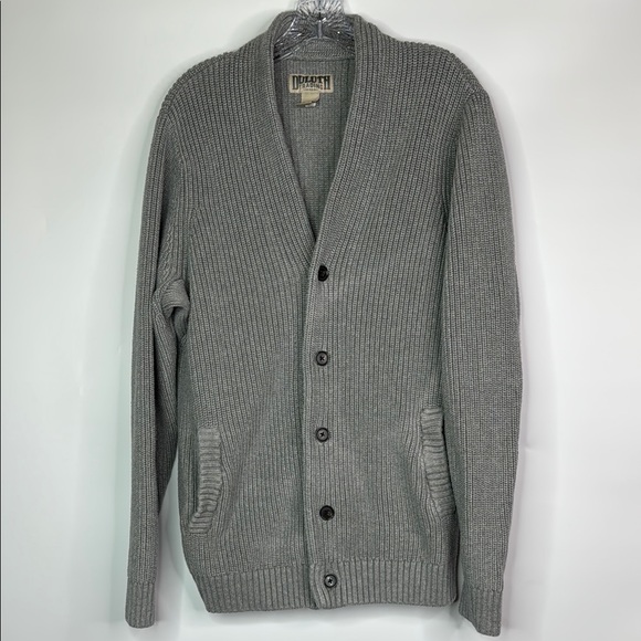 Duluth Trading Co 71257 Burly Retirement Gray Cardigan Sweater Size Large - Picture 1 of 10